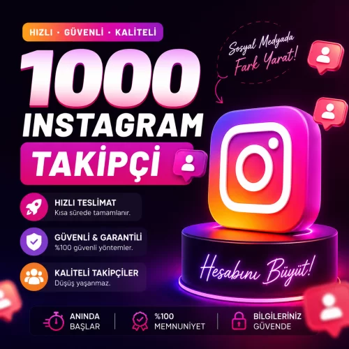  1000 İnstagram Takipçi - Hızlı Teslimat - Garantili